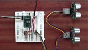 Conexión de dos sensores ultrasónicos de distancia al Basic Stamp