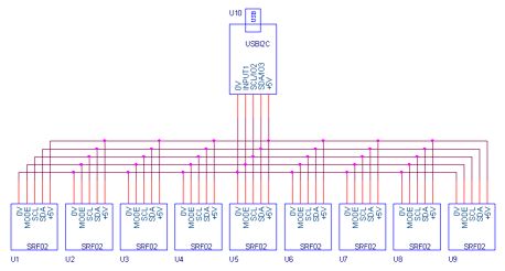 Esquema eléctrico del multisonar. Clic para ampliar.