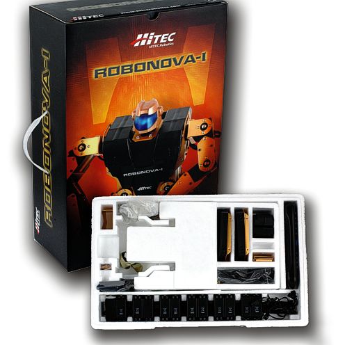 Robonova 1 viene en una practica caja que protege todos lo componentes y ofrecen una gran presentacion.