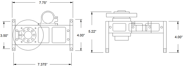 Dimensiones en pulgadas del sistema PAN de alta capacidad y precisión.