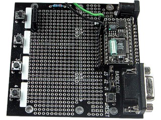 Circuito kit inicio microcontrolador BasicX24. Clic para ampliar