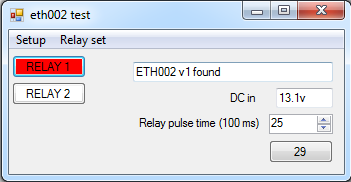 Programa de prueba de controlador relés eth002