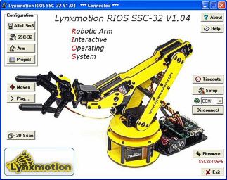 Programa comercial de control de brazo robot inlcluido en en el kit.