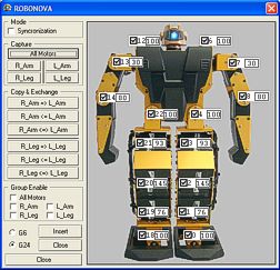 Está utilidad muestra de forma gráfica el valor de los servos del Robonova.