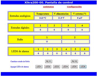 Todos los parametros se controlan facilmente a traves de internet. CLic para ampliar.