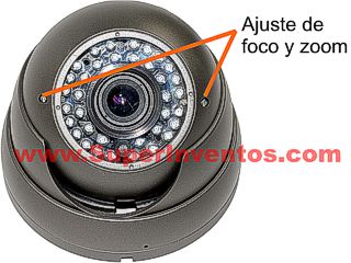 El ajsute del enfoque y de la distanca focal se puede realizar facilmente desde el exterior sin necesidad de abrir la camara. Clic para ampliar