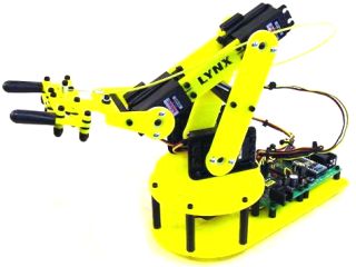 El brazo robot en pleno trabajo