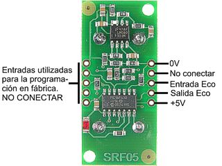 Conexiones del SRF05 en el modo normal