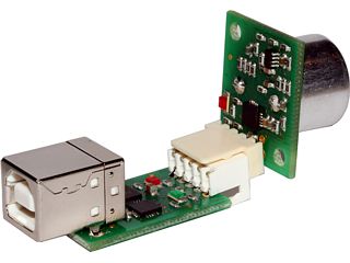 El sensor SRF02 puede conectarse directamente al PC con la ayuda del circuito USBI2C S310425