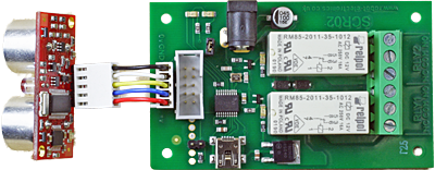 Conexión del SCR02 a un sensor de distancias. 