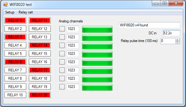 Programa de prueba para la placa WIFI8020