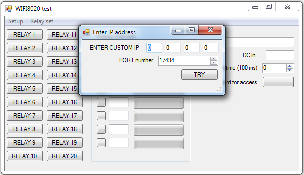 Interfaz para conectar el WIFI8020