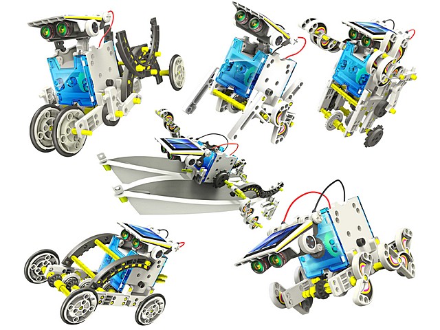 MINI ROBOT SOLAR 14 EN 1 PARA APRENDIZAJE. Clic para ampliar