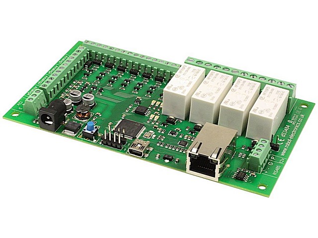 CONTROLADOR ETHERNET 4 RELÉS 16A dS3484. Clic para ampliar