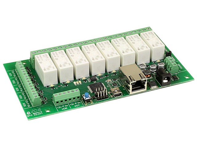 CONTROLADOR ETHERNET 8 RELÉS 16A dS378. Clic para ampliar