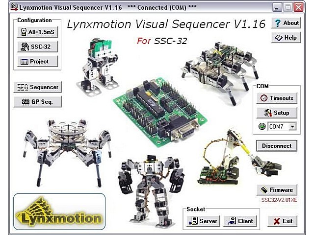 LYNXMOTION VISUAL SEQUENCER SEQ32. Clic para ampliar